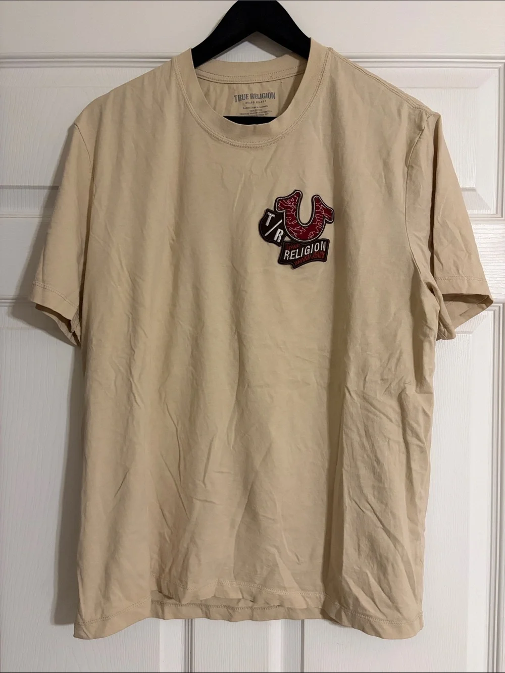 True Religion Fog Embroidered Patch Graphic T-Shirt - Size Large
